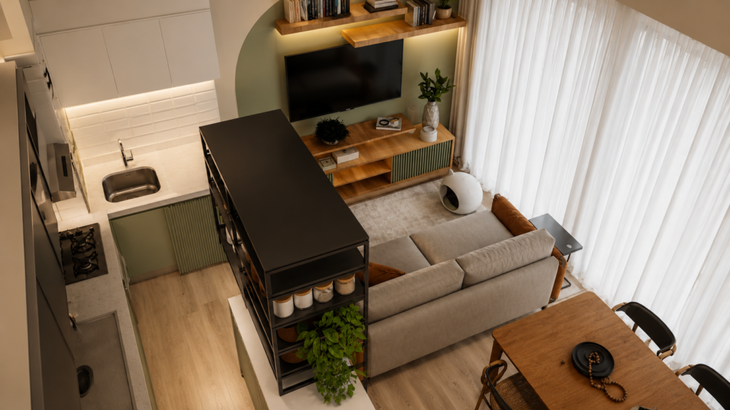 Projeto de interiores residencial Sabri Fidelis Arquitetura para apartamento contemporâneo em São Paulo