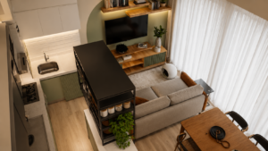 Projeto de interiores residencial Sabri Fidelis Arquitetura para apartamento contemporâneo em São Paulo